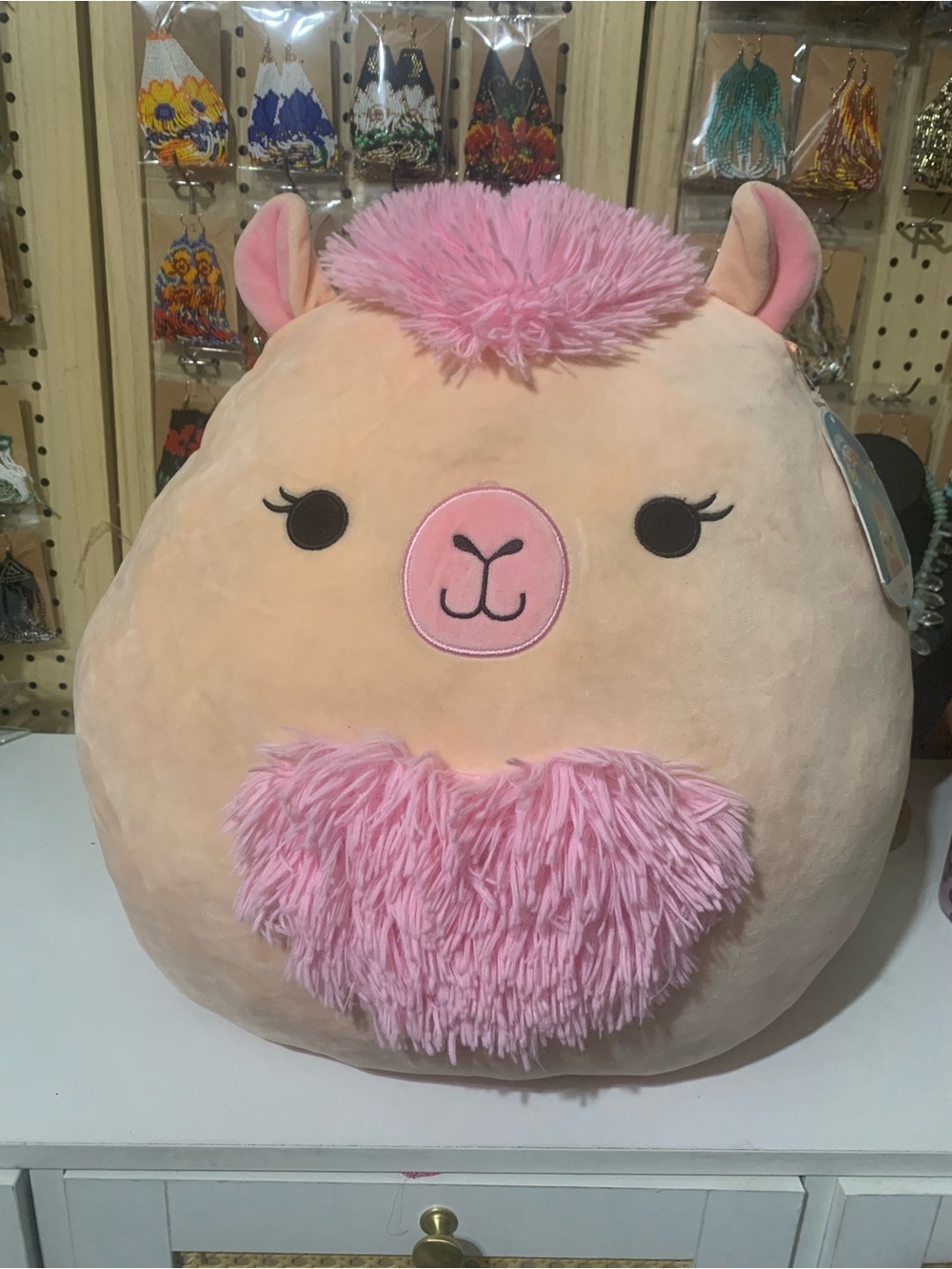 Extra large Squishmallows Peach and Pink Llama Plush - Carlee